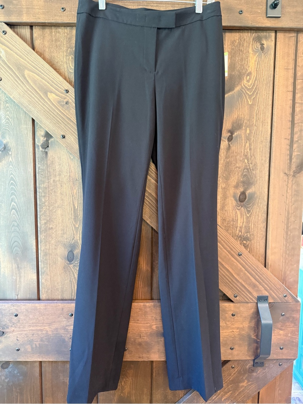 NWT Anne Klein Women Pant Black Trousers Mid Rise Straight Leg Career Size 4